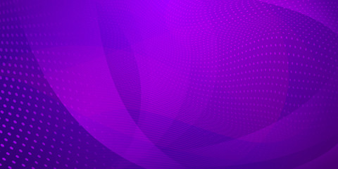 Abstract background made of halftone dots and curved lines in purple colors