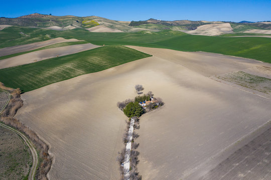 Setenil de la Bodegas 4 february 2020 : Aerial view of house