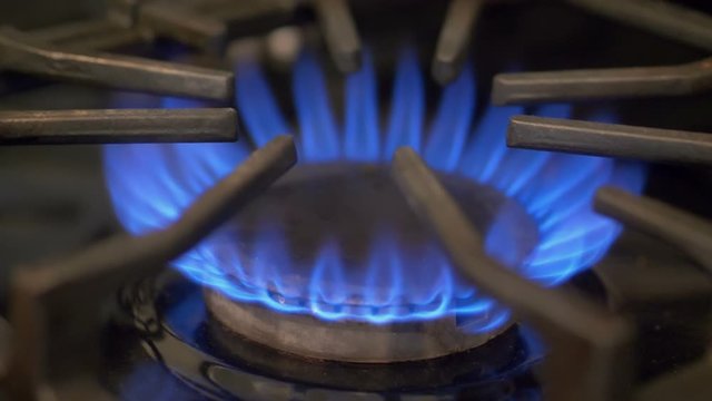 Gas-Ring Stove With Blue Flame in Slow Motion 180fps
