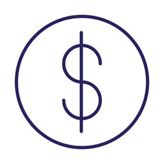 coin money dollar isolated icon