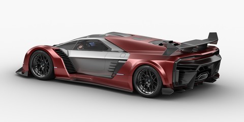 Fototapeta na wymiar 3D rendering of a brand-less generic cars in studio environment 