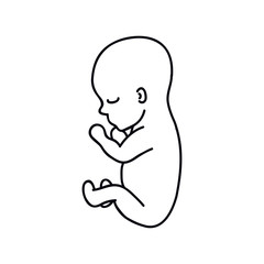 fetus doodle icon, vector illustration