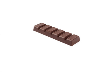 Dark chocolate bar isolated on a white background.