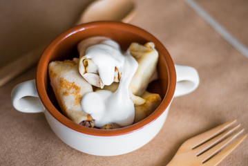 Rssian Blins with sour cream
