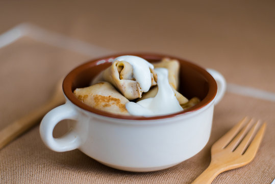 Rssian Blins with sour cream