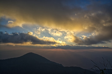 sunset over the mountains