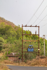 an electrical transformer in a typical indian village