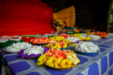 Flowers in a Buddhist temple