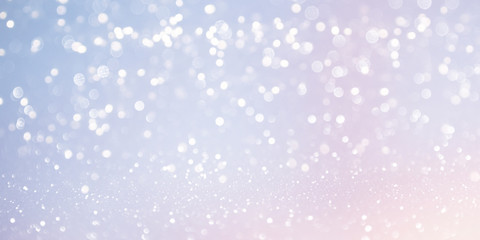 Blurred background. Christmas background with fir tree and decor. Top view with copy space