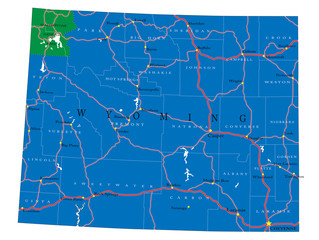 Wyoming state political map