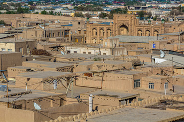 Fototapeta premium Aerial view of the old town of Khiva, Uzbekistan.