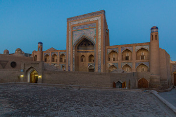 Fototapeta na wymiar Allakuli Khan Madrassah in the old town of Khiva, Uzbekistan.