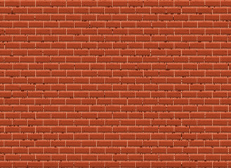 Brick wall seamless pattern. Realistic red brick texture. Endless vector background. Web design template.