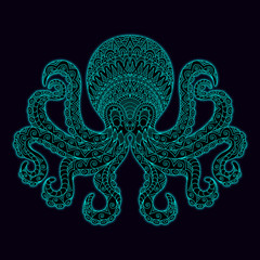 line art octopus glow in the dark 