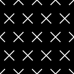Obraz premium Tile black and white x cross vector pattern for seamless decoration background wallpaper