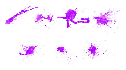 Beautiful set of watercolor splash, blot, spilled and stains brushes