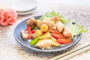 鶏のあんかけ炒め