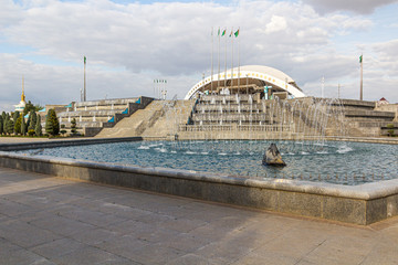 Fountain in the Independence Park in Ashgabat, Turkmenistan