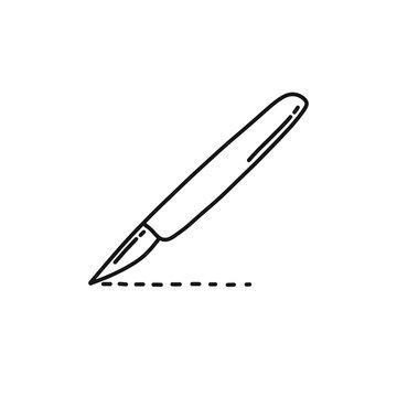 scalpel doodle icon, vector illustration