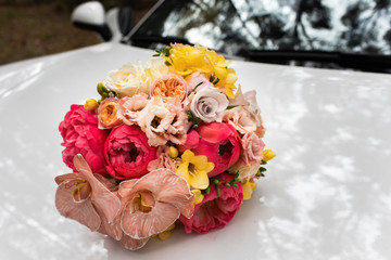 The bouquet of the bride, closeup