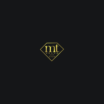 MT Initial logo diamond luxury wedding illustration