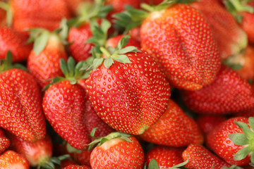 Fresh strawberries on the market