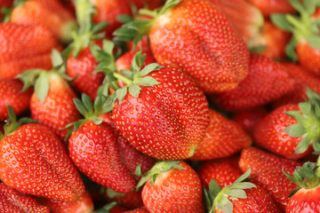 Fresh strawberries on the market
