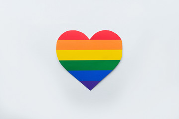 rainbow heart lgbt on a white background