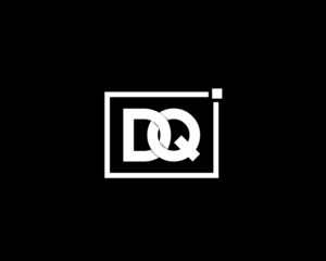 simple typography DQ white vector logo