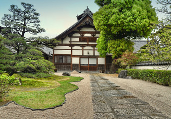 Traditional architecture in Hakata old town, Fukuoka city, Japan.