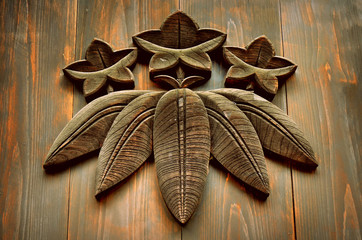 Carved wood detail at Shōfukuji shrine,  the first Zen temple constructed in Japan. Hakata old town, Fukuoka city.