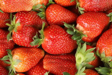 Fresh strawberries on the market