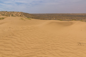 Fototapeta na wymiar View of Karakum Desert in Turkmenistan