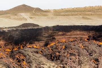 Darvaza (Derweze) gas crater (called also The Door to Hell) in Turkmenistan