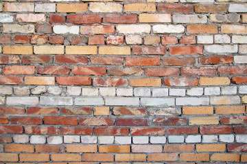 old brick wall texture. Brick wall of historical bricks. 