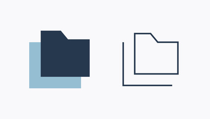 Folder line vector icon. Archive document vector symbol. Organize concept icons set for web design. Modern flat  office paper icon for app design. Portfolio binder minimal flat linear icons