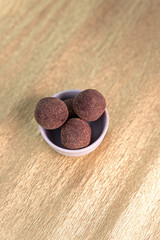 Raw energy balls with blueberries, nut and fruit.