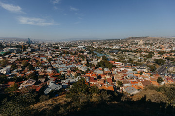 aerial view of the city of Tbilisi