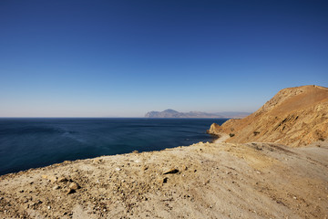 Fototapeta na wymiar Crimea sea. Beautiful Crimean landscape. The nature of Ordzhonikidze.