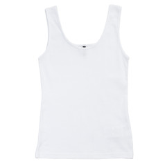 White tank top isolated on white background, Plain Hollow Female Tank Top Shirt, isolated on white background