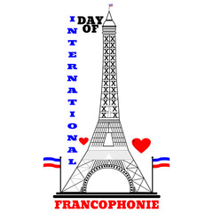 International Day of the Francophonie with logo icon design, vector illustration concept