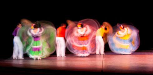 Group of dancers performing a traditional Mexican folklore