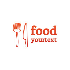 food hand drawn logo design. gradient color
