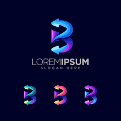 letter B modern logo design concept 