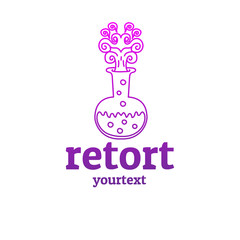 retort hand drawn logo design. gradient color