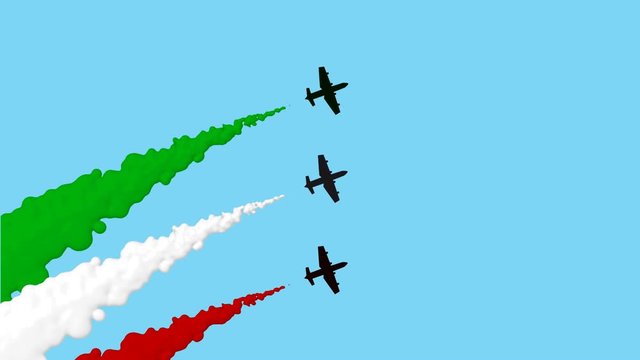 Aerei acrobatici per la festa della Repubblica italiana, 2 Giugno.
