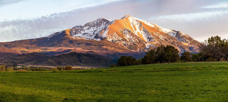 Beautiful view of mountain Sopris Aspen Glen Colorado