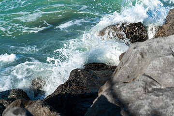 waves on the rocks