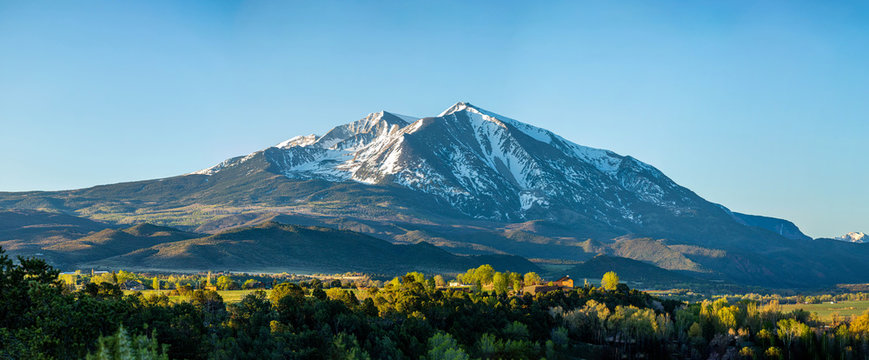 Beautiful view of mountain Sopris Aspen Glen Colorado