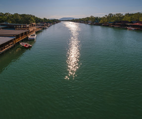 Bojana river delta and Ada Island in Ulcinj, Montenegro